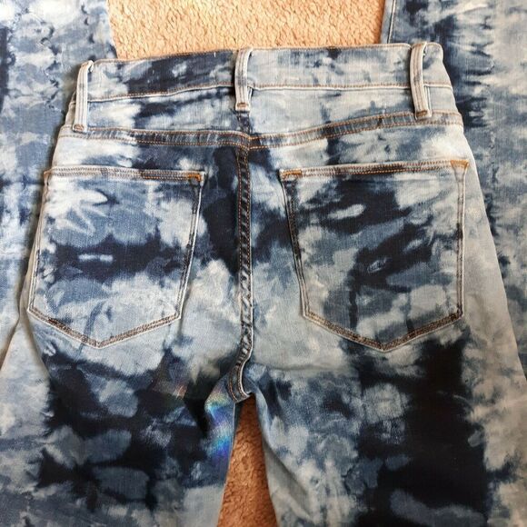 FRAME Women's Le High Skinny Jeans size 25 Acid Wash Distressed Raw Hemline EUC - Picture 2 of 7